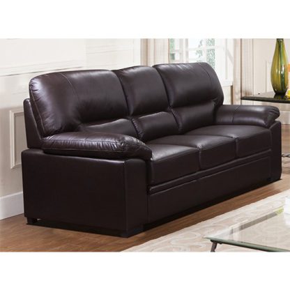 934a1fbdee30923dbd3d0d02792972b71a76c57e47af20a9ab24e0934d6bd21a.jpg An Image of Rachel LeatherGel And PU 3 Seater Sofa In Espresso