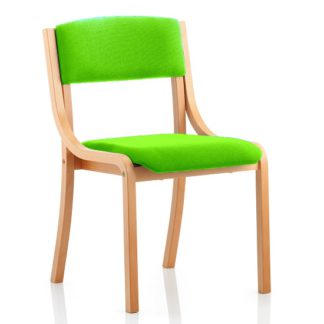 An Image of Charles Office Chair In Green And Wooden Frame