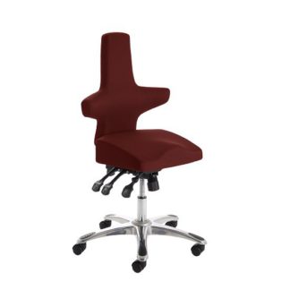 An Image of Stacy Home Office Chair In Chilli With Chrome Base
