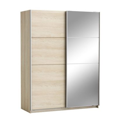 943731eef7616715c61bf7f010f4494cbf42cf0a22ddfd206c9d7dc3314373dd.jpg An Image of Oakley Mirrored Sliding Wardrobe In Shannon Oak With 2 Doors