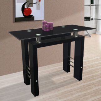 An Image of Kontrast Black Glass Console Table in High Gloss Leg