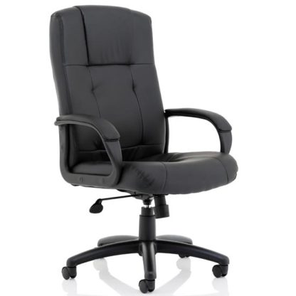94535faa1dea89632031e998130504126bd0b3d385d4858c40b776dc892db023.jpg An Image of Compton Leather Executive Office Chair In Black With Arms