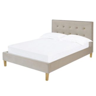 An Image of Camden King Size Fabric Bed In Beige
