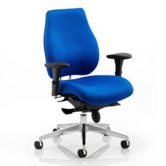 An Image of Chiro Plus Ergo Office Chair In Blue With Arms