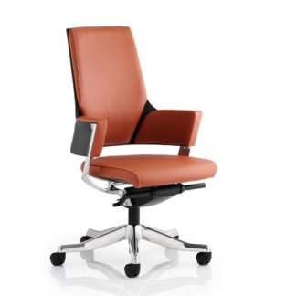 An Image of Cooper Office Chair In Tan Bonded Leather With Medium Back