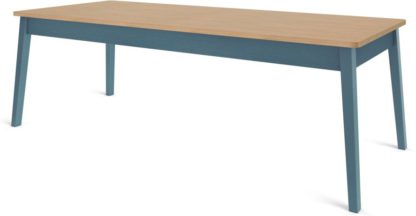 An Image of Custom MADE Harrison Shaker 10 Seat Dining Table, Oak and Teal