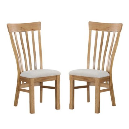 An Image of Trevino Oak Dining Chair In Pair