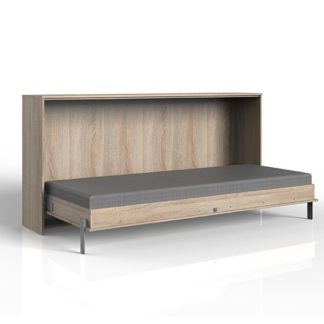 An Image of Juist Wooden Horizontal Foldaway Single Bed In Planked Oak