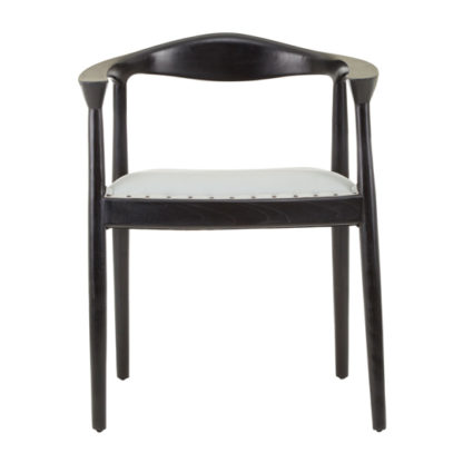 97aa682d659c22db6a2d15e966e95c44204c7cc2cd2bcd78f4ea71b241c78441.jpg An Image of Formosa Natural Teak Wood Chair With Grey Leather