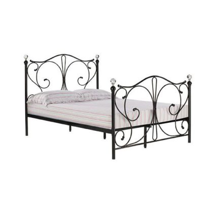 An Image of Flora Metal Double Bed in Black