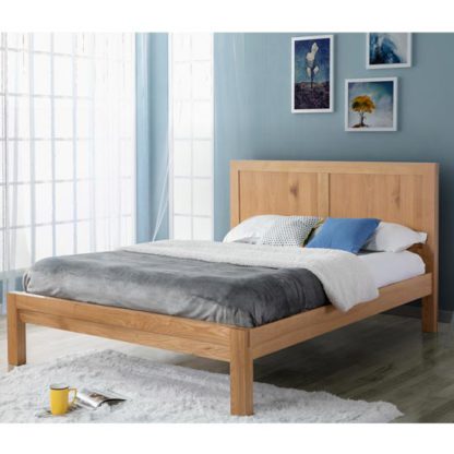 An Image of Bellevue Wooden Double Bed In Oak