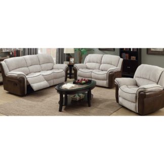 An Image of Lerna Fusion 3 Seater Sofa And 2 Seater Sofa Suite In Mink