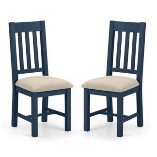 An Image of Grecian Wooden Dining Chair In Midnight Blue Lacquer In A Pair
