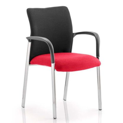 An Image of Academy Black Back Visitor Chair In Bergamot Cherry With Arms