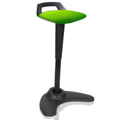 98c1de44962b3badbac55619767bc96dc2d13212d86c6cc34f95b794196af804.jpg An Image of Spry Fabric Office Stool In Black Frame And Myrrh Green Seat