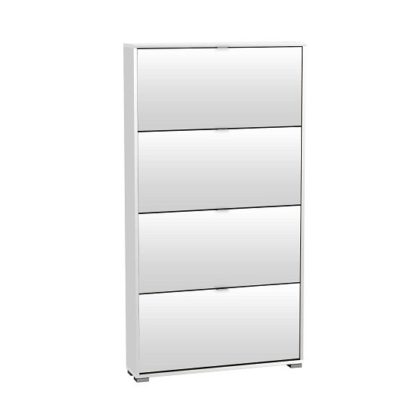 99264947b30952f930c4d5647eea3b32df9f158abeed5e77f5dad1b8bb794846.jpg An Image of Dylan Wooden Tall Shoe Cabinet In Pearl White