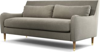An Image of Content by Terence Conran Oksana 3 Seater Sofa, Athena Putty with Light Wood Brass Leg