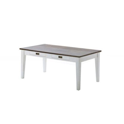 An Image of Gomera Dining Table In White Acacia 2 Drawers