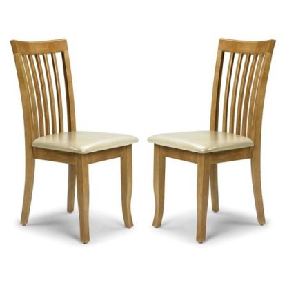 An Image of Cainsville Wooden Dining Chairs In Maple Lacquered In A Pair