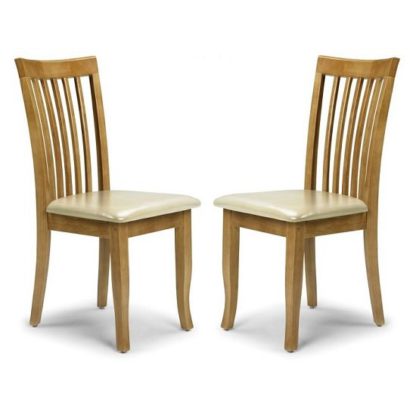 99c4972ae07d4422d42a222e009f61ad0b9ea4e1443183fb00489fb531e0df3b.jpg An Image of Cainsville Wooden Dining Chairs In Maple Lacquered In A Pair