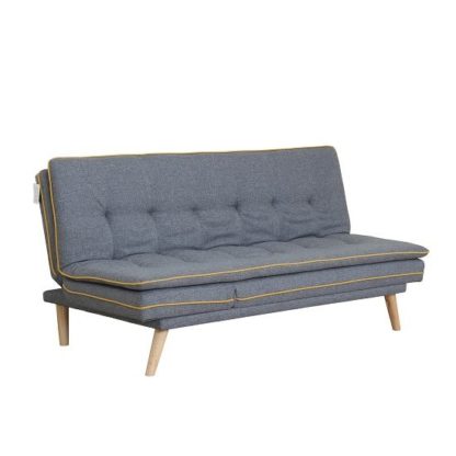 An Image of Candy Contemporary Sofa Bed In Grey Fabric With Wooden Legs