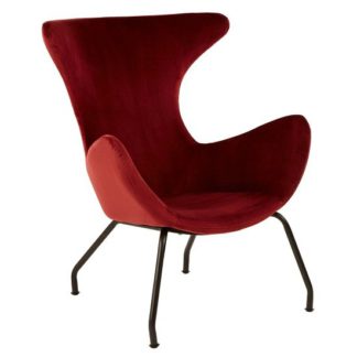 An Image of Giausar Metal Legs Chair In Red Fabric