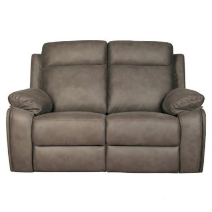An Image of Denton Contemporary Fabric Recliner 2 Seater Sofa In Grey