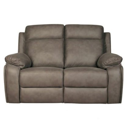 9a13a6a6caa6f34e75e27a0f49280ef9a56a49963c23e899cabf03dc983c5942.jpg An Image of Denton Contemporary Fabric Recliner 2 Seater Sofa In Grey