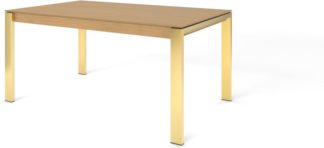 An Image of Custom MADE Corinna 6 Seat Dining Table, Oak and Brass