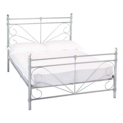 An Image of Sienna Metal King Size Bed In Silver