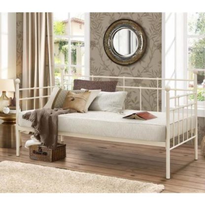 An Image of Lyon Steel Daybed In Cream