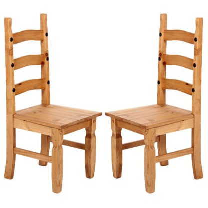 9b9f32ad335c263ca6f665c2dbb8acbe24ff35fddb6b57de447efd2fd1257ba8.jpg An Image of Minoris Light Pine Wooden Dining Chairs In Pair