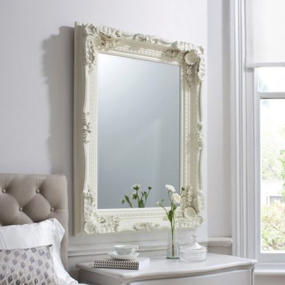 9bab5453fd972b5cdddeb020a63b4270a8c7ef3f8c01973d1e56004256587a1b.jpg An Image of Louisa Baroque Style Wall Mirror In Matt Cream