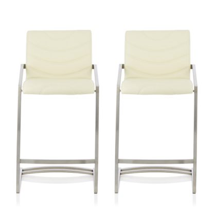 9c232911f8018b73de8ae9e7bcb6d33b3a027015f91658f8ff6b9f67ed3ce776.jpg An Image of Darren Bar Stool In Cream Faux Leather In A Pair