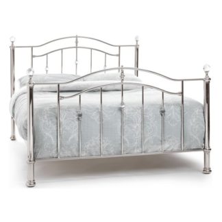 An Image of Ashley Metal King Size Bed In Nickel