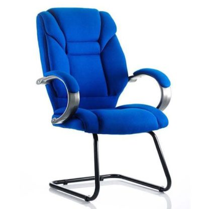9c43cf8872b7d6b2dcfe258b4b8830a4c15bf0d47256cd4ba5050f062723c8c5.jpg An Image of Galloway Fabric Cantilever Visitor Chair In Blue With Arms