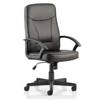 An Image of Blitz Leather Executive Office Chair In Black With Arms