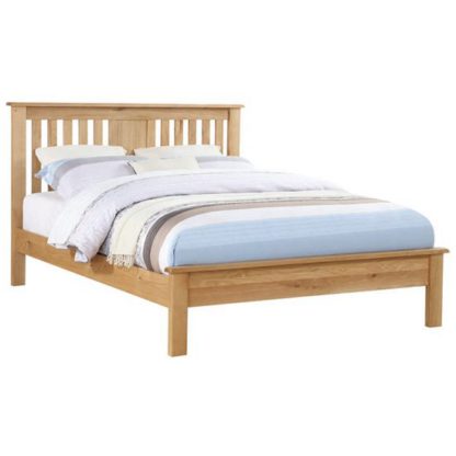 An Image of Heaton Wooden Low End King Size Bed In Oak