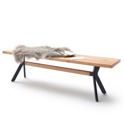 An Image of Norwich Wooden Dining Bench Rectangular In Wild Oak