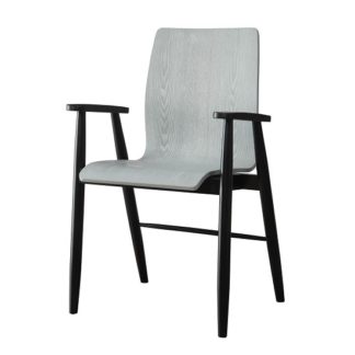 An Image of Hector Contemporary Wooden Home Office Chair In Grey Ash