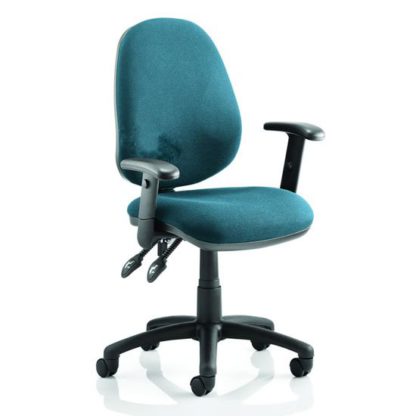 An Image of Luna II Office Chair In Maringa Teal With Arms