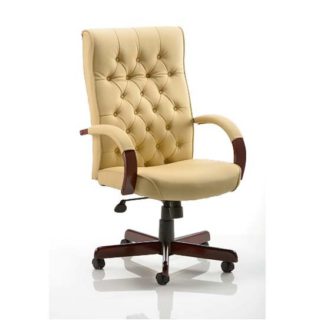 An Image of Chesterfield Cream Colour Office Chair