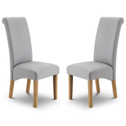 9ddeb77fbe14f48259317078670010f59084d04d89b02cda8d0d9665a0d9f45b.jpg An Image of Rio Shale Grey Linen Fabric Dining Chair In Pair