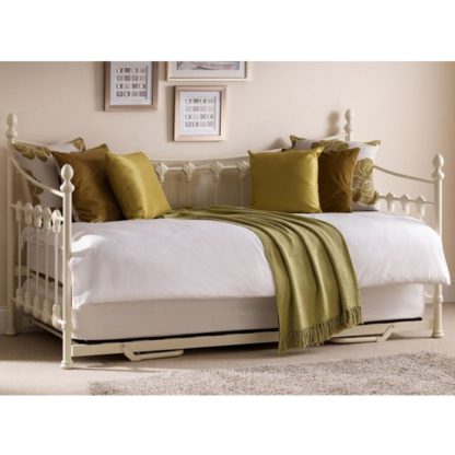 9e4ec5f584310a2a03ca2a20b05e99152c4a4aba810e629a3aa43c36cb1c50ac.jpg An Image of Versailles Metal Day Bed In Stone White