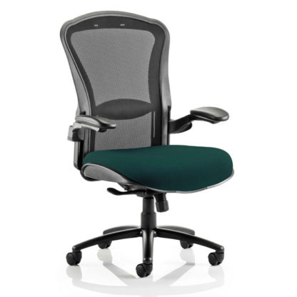 An Image of Houston Heavy Black Back Office Chair With Maringa Teal Seat