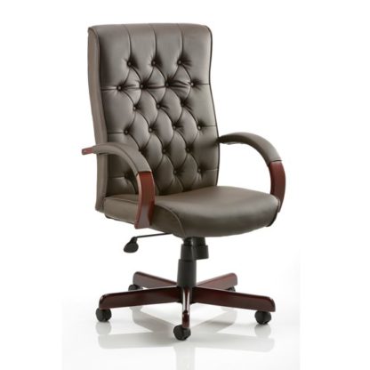 An Image of Chesterfield Office Chairs In Brown