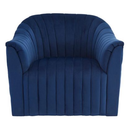 9eee4bb86d87fdd428ba00c7dc094d408cba4a517244d61d54d754d388cb42d8.jpg An Image of Larawag Velvet Armchair In Deep Blue