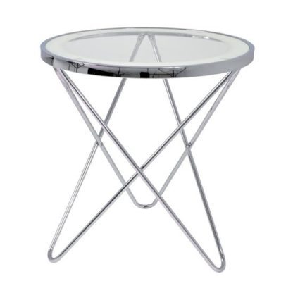 9efa0cdd180404cb4746405c6f5bb6f86302a7e9893919a7eb5c957cacf6476b.jpg An Image of Theo 2 Lamp Table In Clear Glass Top And Chrome