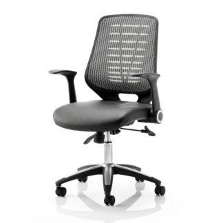An Image of Relay Silver Leather Office Chair