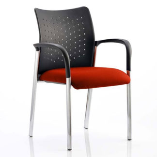 An Image of Academy Office Visitor Chair In Tabasco Red With Arms